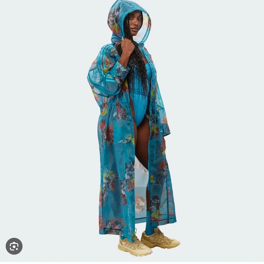 adidas Originals × IVY PARK printed coat in blue XL